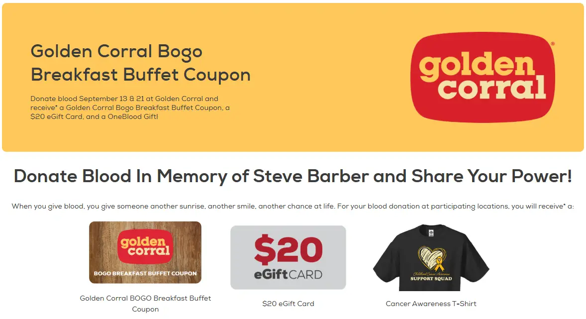 Golden Corral BOGO Breakfast Buffet